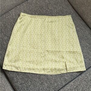Hollister Light Yellow Patterned Mini Skirt